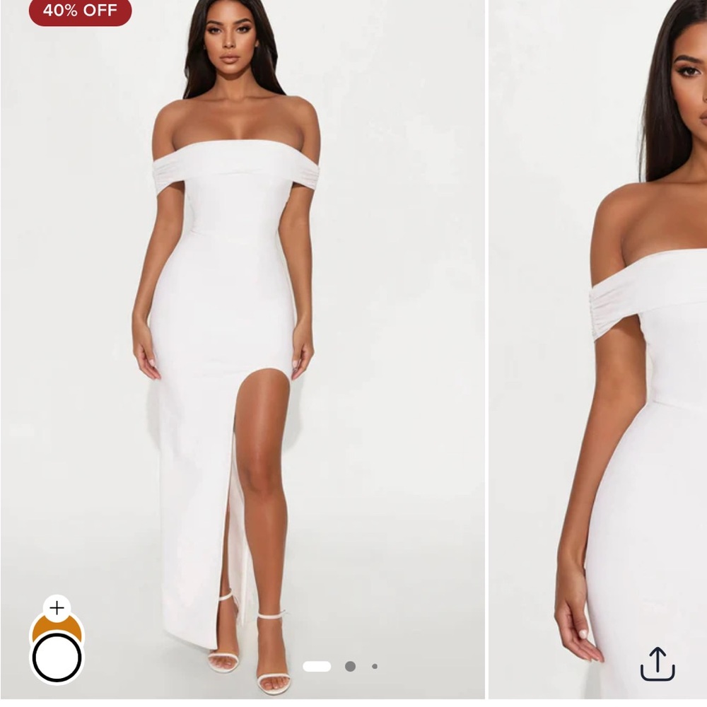 White Off-Shoulder Maxi Dress